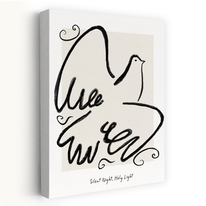 Silentnight Abstract Elegant Minimalist Bird Wall Art Print 1 Piece Wrapped Canvas Wall Art, 91.44cm H x 60.96cm W