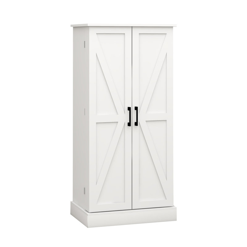 Buffet à DEL avec garde-manger, armoire autoportante avec 2 portes avec supports et 2 tablettes réglables