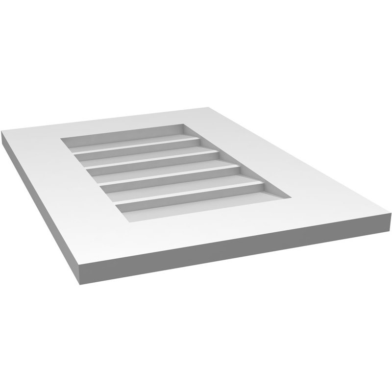 Vent à pignon rectangulaire en uréthane non-fonctionnel, H 22 po x l 16 po x P 1 po
