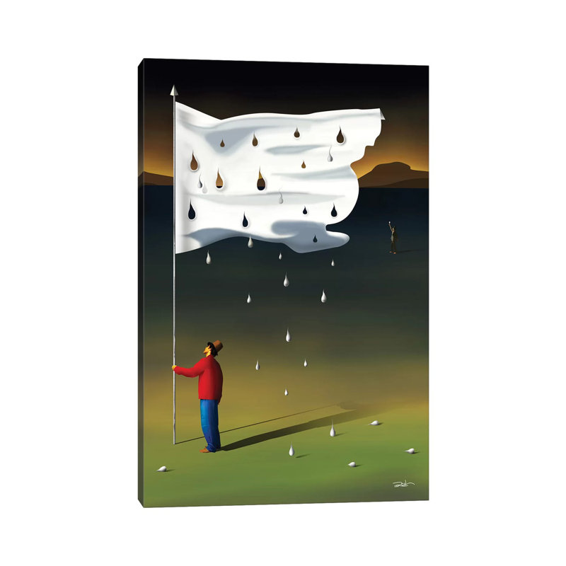 Composição Com Bandeira Branca (Composition With White Flag) by Marcel Caram - Wrapped Canvas Print, 20.32 cm H x 30.48 cm W