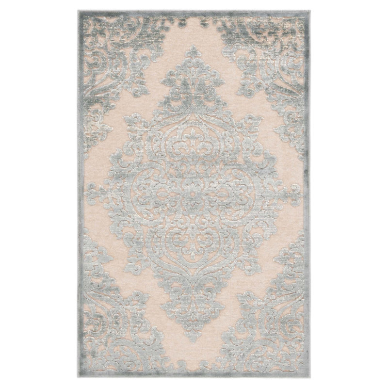 Hipple Oriental Grey Area Rug, Rectangle 2'7" x 4'