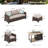 9 - Person Outdoor Wicker Patio Conversation Furniture Set With Fire Pit Table-101250108