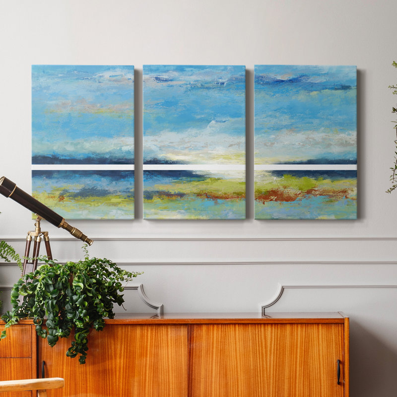 " Tidings " 3 - Pieces Painting Print, 12" H x 24" W x 1" D