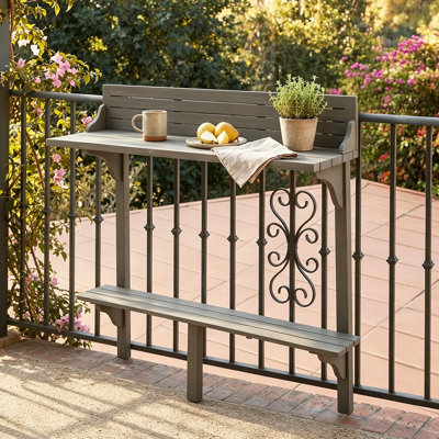 Outdoor Acacia Wood Balcony Bar Table