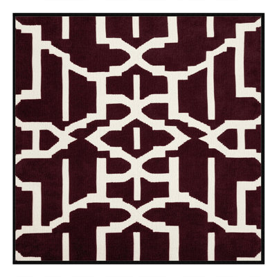 Machine Washable Trellis Red Area Rug
