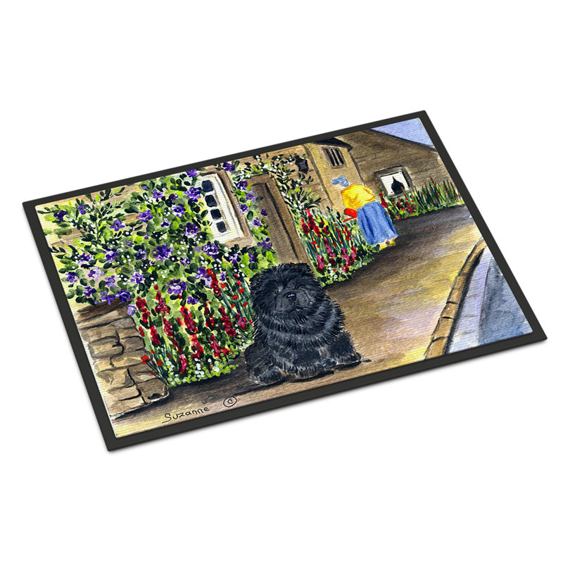 Tapis de porte d’intérieur anti-dérapant chow chow, Rectangle 1 pi 6 po x 2 pi 3 po