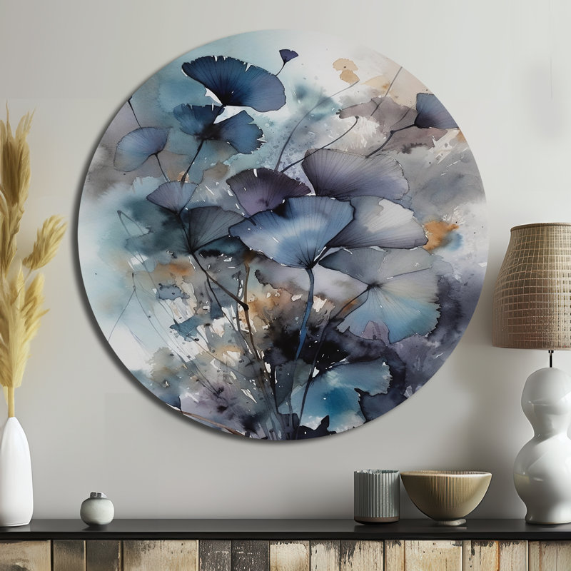 Gebhart - Art floral rond en métal, H 16 po x l 16 po