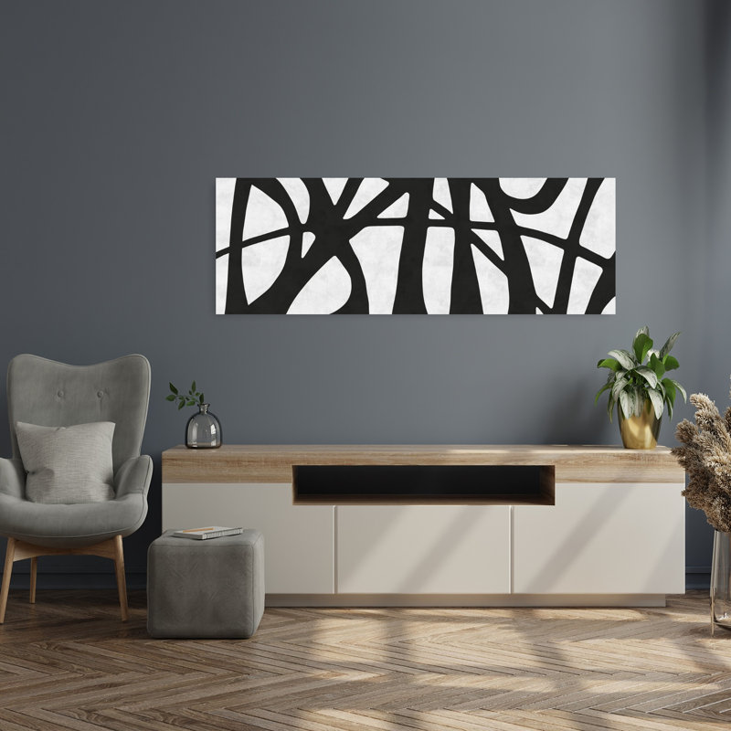 Art mural moderne contemporain abstrait, H 16 po x l 48 po