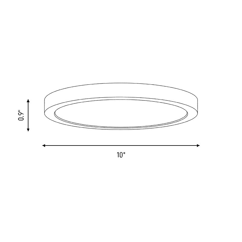 Raed LED Flush Mount in Black, Black, 0.9" H x 10" W x 10" D