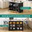 130cm W Kitchen Island With 4 Acrylic Doors & 3-Color LED Strip-803289853