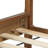 Anna Mid-Century Modern Acacia Wood Platform Bed with Upholstered Headboard-120979281