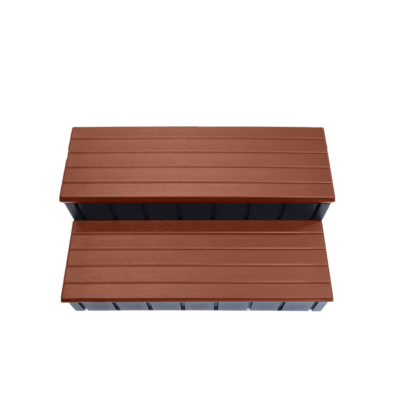 Espresso 36" Plastic Storage Spa Steps with Hidden Compartment
