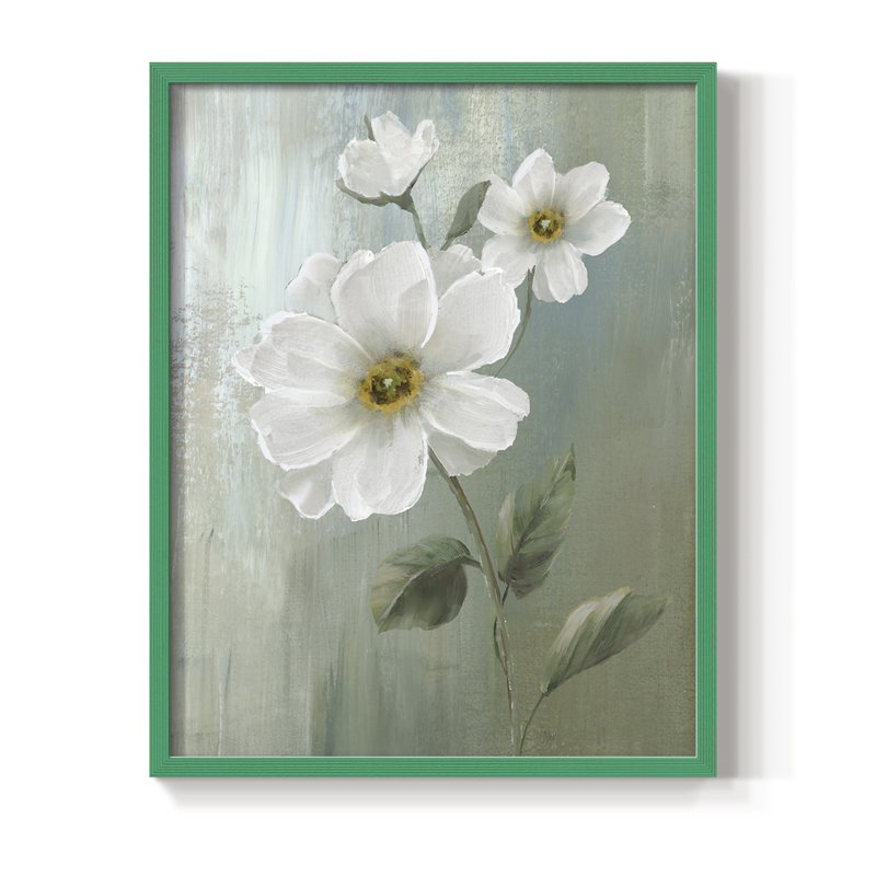 «White Fancy II», reproduction encadrée - bois massif, H 11 po x l 9 po, Vert