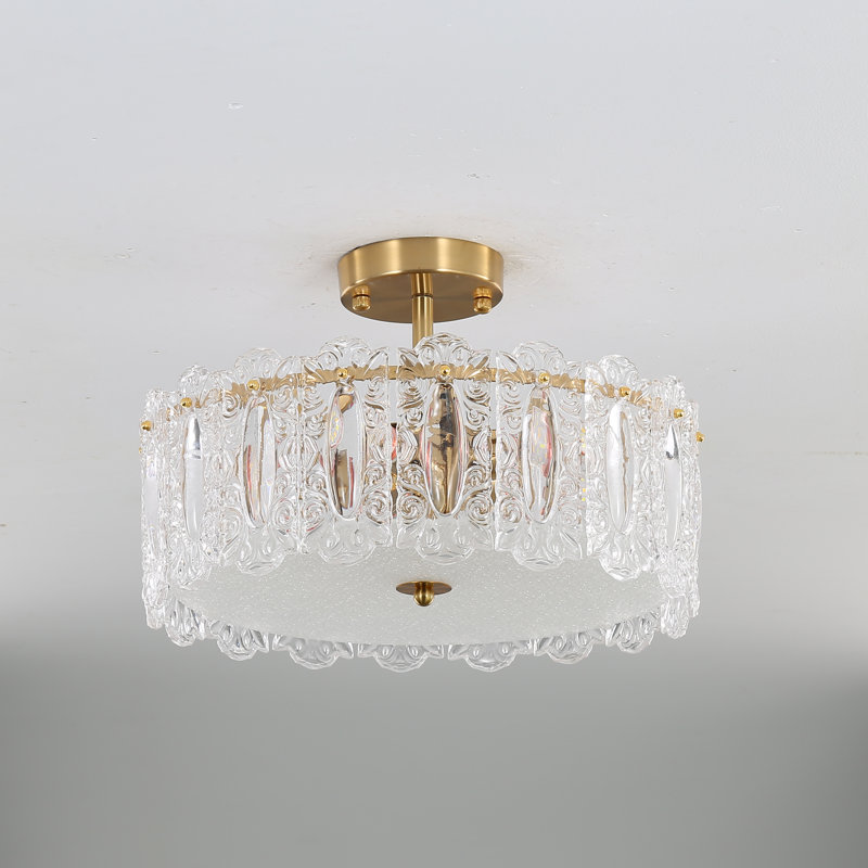 Khawla Dimmable Drum Chandelier, 6.3" H x 15.75" W x 15.75" D, 5