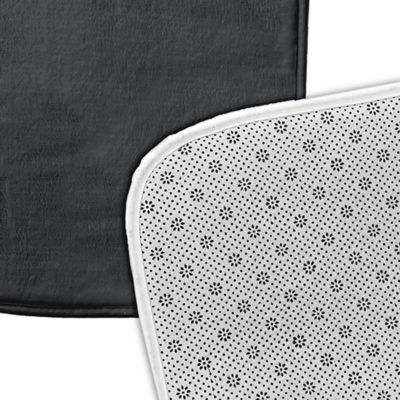 Tapis de bain à imprimé floral, L 21 po x L 34 po, Gris