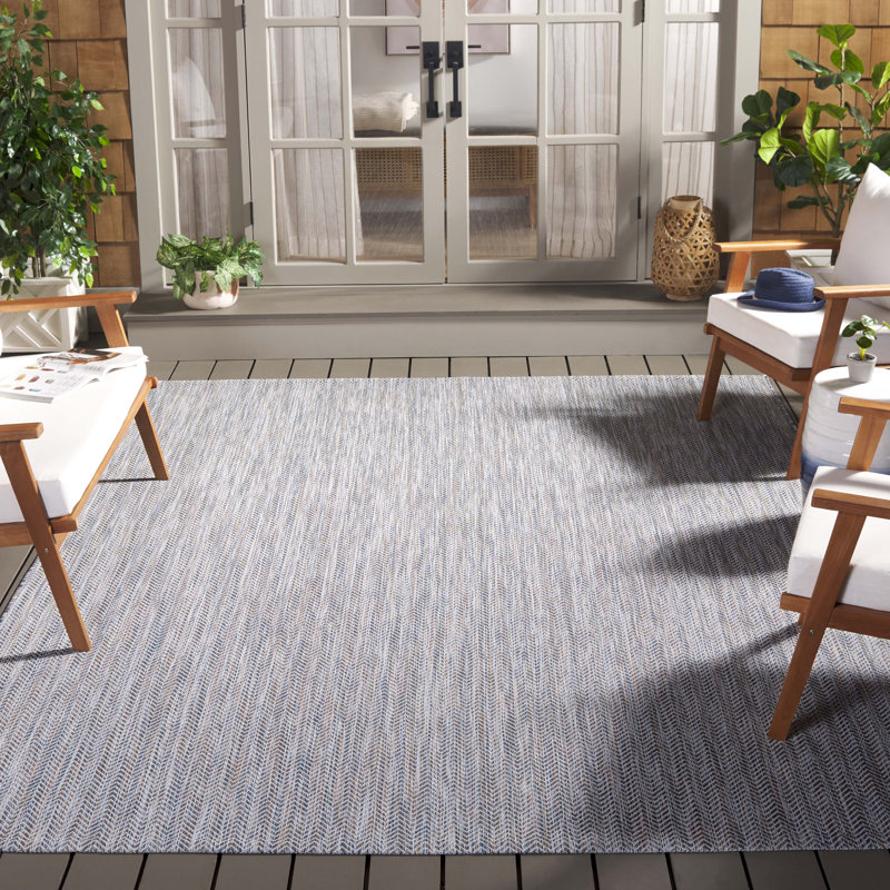 Tapis d'intérieur / extérieur à chevrons Jebria Performance, Rectangle 8 pi x 10 pi