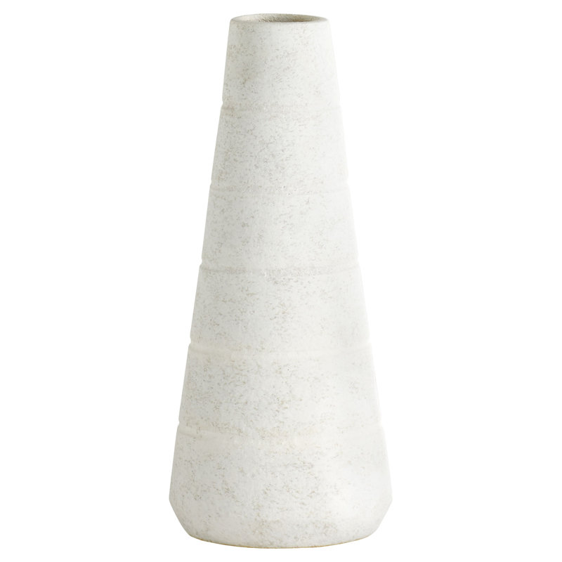 Thera Handmade Ceramic / Porcelain Table Vase, 16.75'' H x 7'' W x 7'' D, White