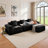 L-shaped corduroy modular sofa with free combination and boneless-1870206055