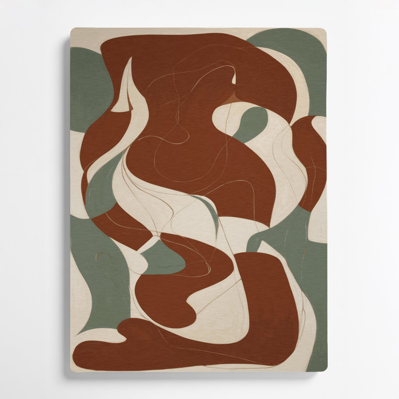 Abstrait art figuratif brun en métal 55, H 12 po x l 18 po