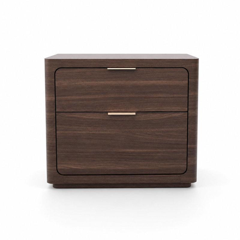 68.58 cm W Bedside Table, Brown Walnut