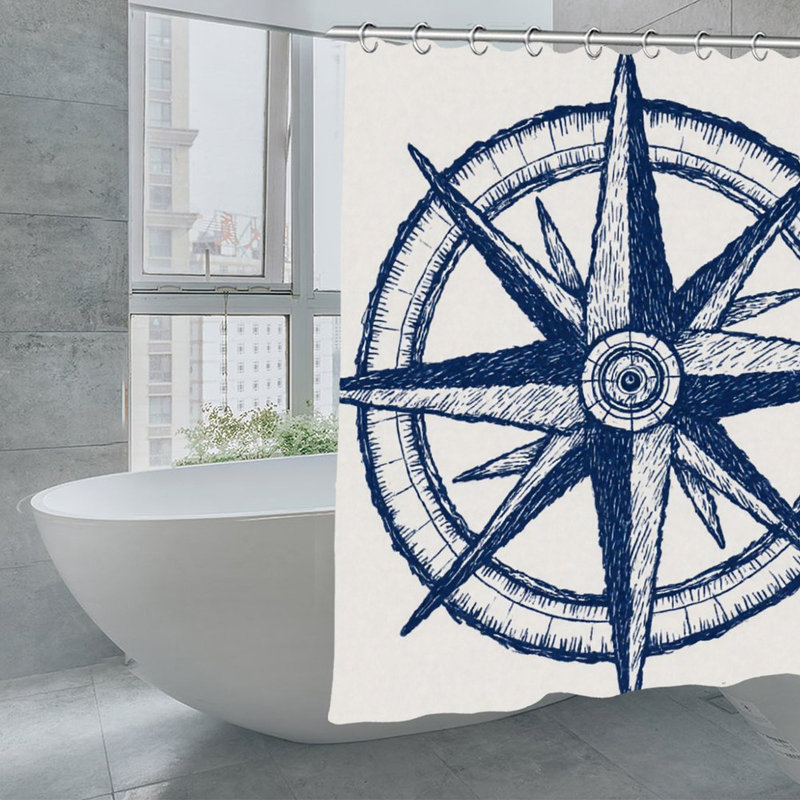 Rideaux de douche Retro Compass, 71 x 71