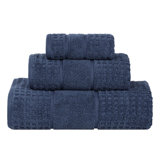 Ensemble de serviettes en coton gaufré Hisela Zero Twist
