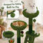 Arbre à chat 72 po avec capsule transparente, poteaux en sisal, perchoirs moelleux et jouets interactifs pour chats d'intérieur de toutes tailles