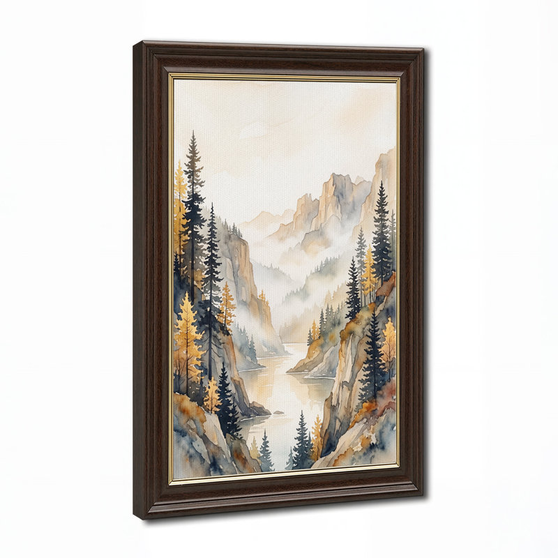 Art mural sur toile Misty Mountains River, H 18 po x l 12 po