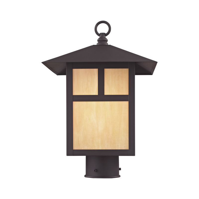 Giles Stained Glass Lantern Head, 15" H x 10" W x 10" D, Bronze