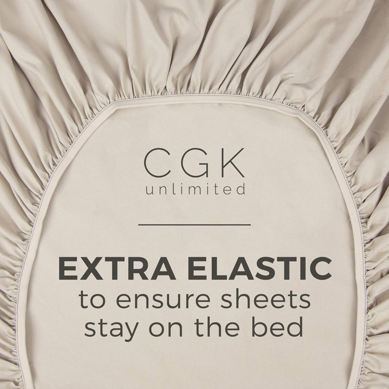 100% Cotton Fitted Sheet Only, 400 Thread Count Hotel Luxury Bedding, Soft & Breathable, Deep Pocket 8–16 Inch Mattress Fit