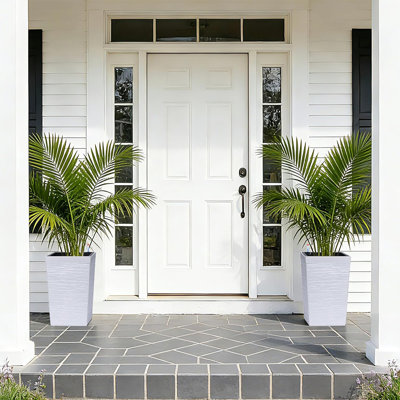 16 Inch Tall Planter Set of 2 Self-Watering Outdoor Indoor Plant Pots with Water Level Monitor Automatic Drainage Built-In Handle Large Decorative Flower Pots