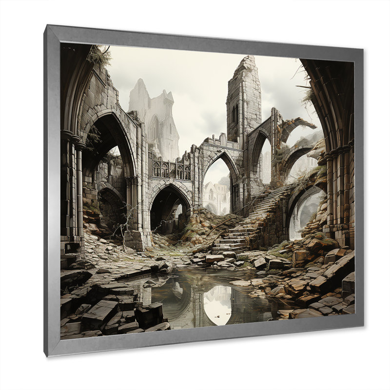 Reproduction d'art sur toile, Cadre simple argenté, H 16 po x l 16 po x P 1 po
