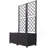 Poly Rattan Brown Trellis Raised Bed  With Drainage Plug - 2 Removable Pots With Large Flower Boxes - Built-In Support For Climbing Plants - Outdoor Patio Garden Decoration