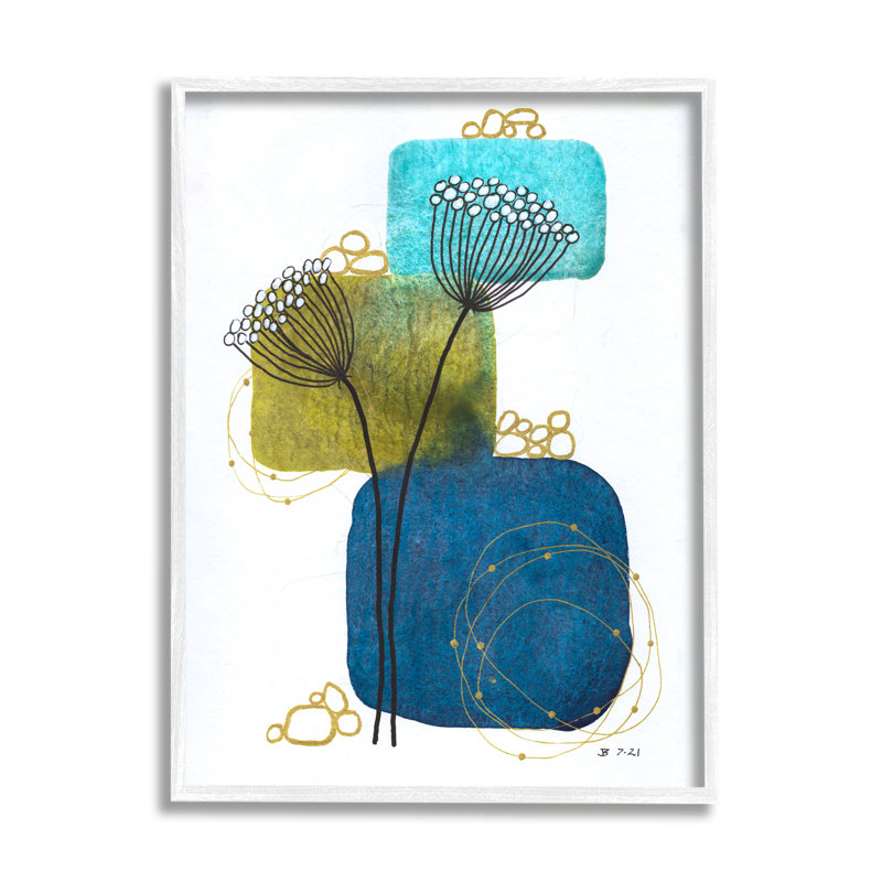Pissenlits par Jocelyn Benford, H 14 po x l 11 po x P 1,5 po, Giclée encadrée noir minuit