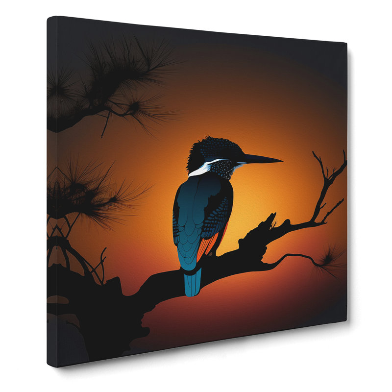 Kingfisher Silhouette - Wrapped Canvas