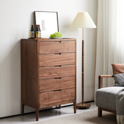 Commode d'appoint style rétro en noyer noir