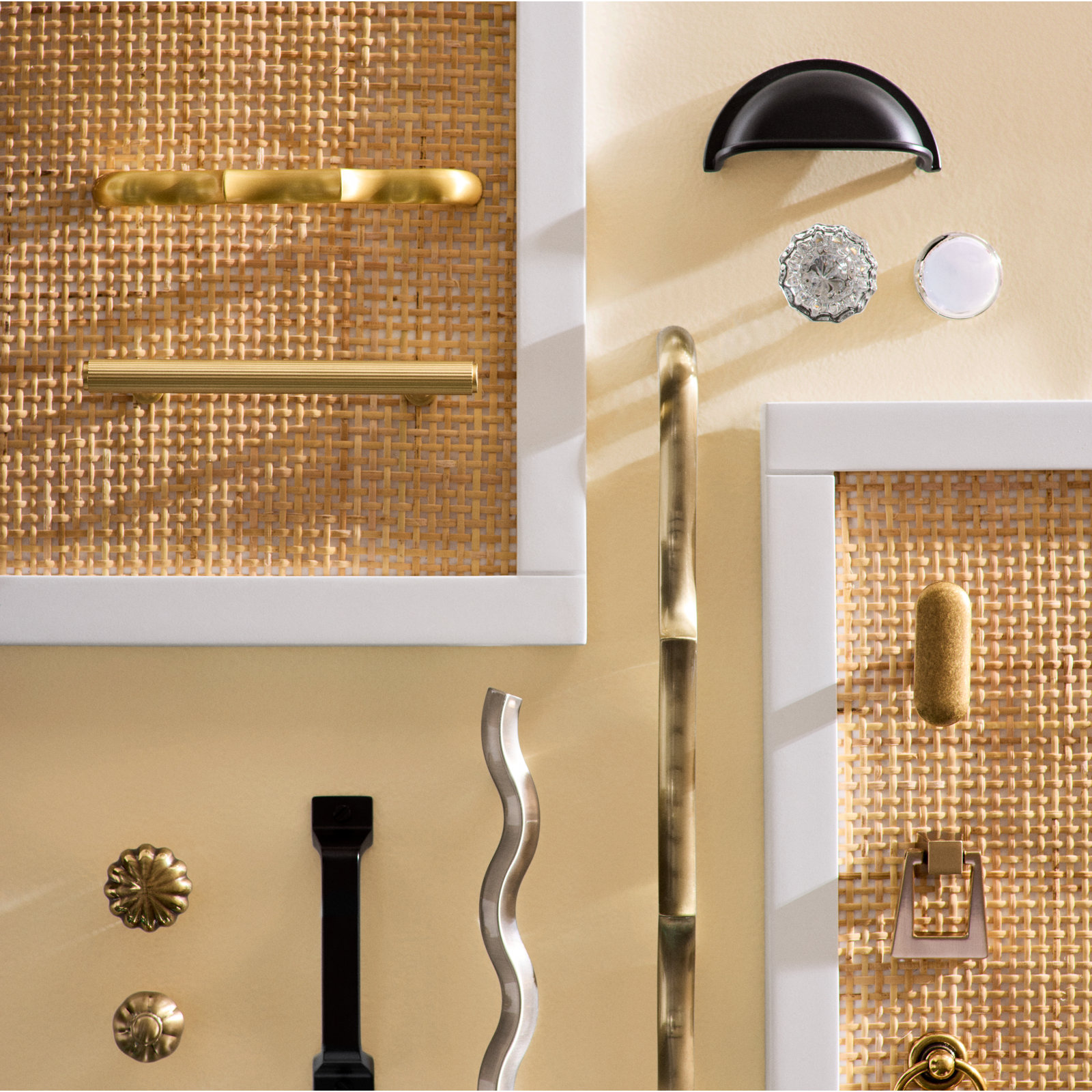 Lines 3-3/4" Center to Center Cabinet Handle in Satin Brass