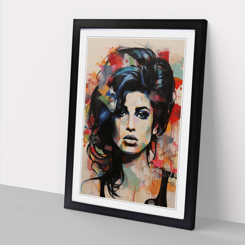 Amy Winehouse Constructivism - Framed Print, Black, 34cm H x 25cm W x 2cm D