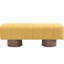 Tabouret en chenille jaune sans assemblage pour la vie et la salle à manger, mousse haute densité de 11 po, longueur de 50 po, hauteur de 17 po, entrée de banc rembourrée de 300 lb