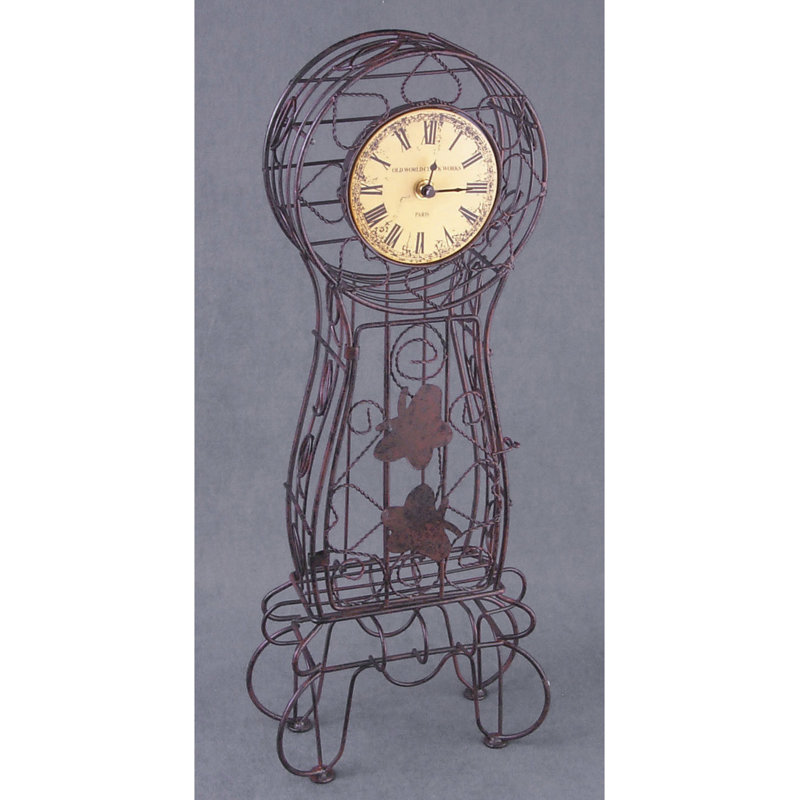 Analog Metal Quartz Tabletop Clock, Brown
