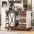 K&K 55.5" Farmhouse Kitchen Island With Drop Leaf-137587954