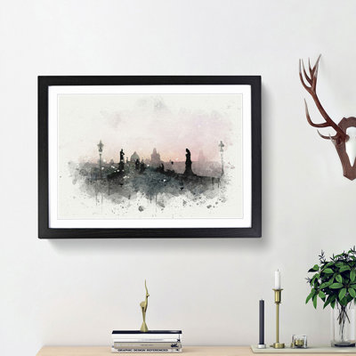 Charles Bridge in Prague in Abstract - Picture Frame Painting Print