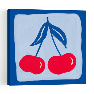 Illustration murale abstraite moderne de cerises rouges éclatantes, fruit de la nature