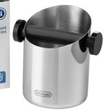 De'Longhi Knock Box in polished stainless steel