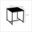 Table de chevet en verre noir 2 pièces, table d'appoint en panneau de fibres à densité moyenne pour un usage domestique et extérieur, table de canapé durable et polyvalente avec pieds en métal