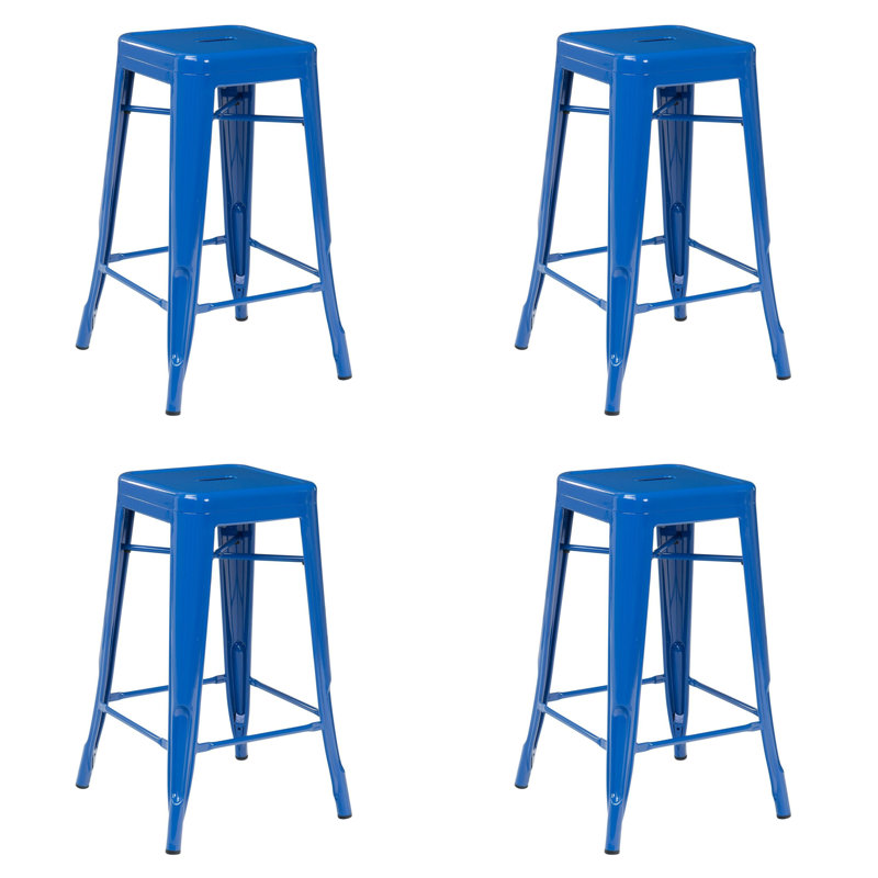Tabouret de bar et de comptoir Cheryllynne, Bleu, Tabouret de comptoir (siège d'une hauteur de 26 p