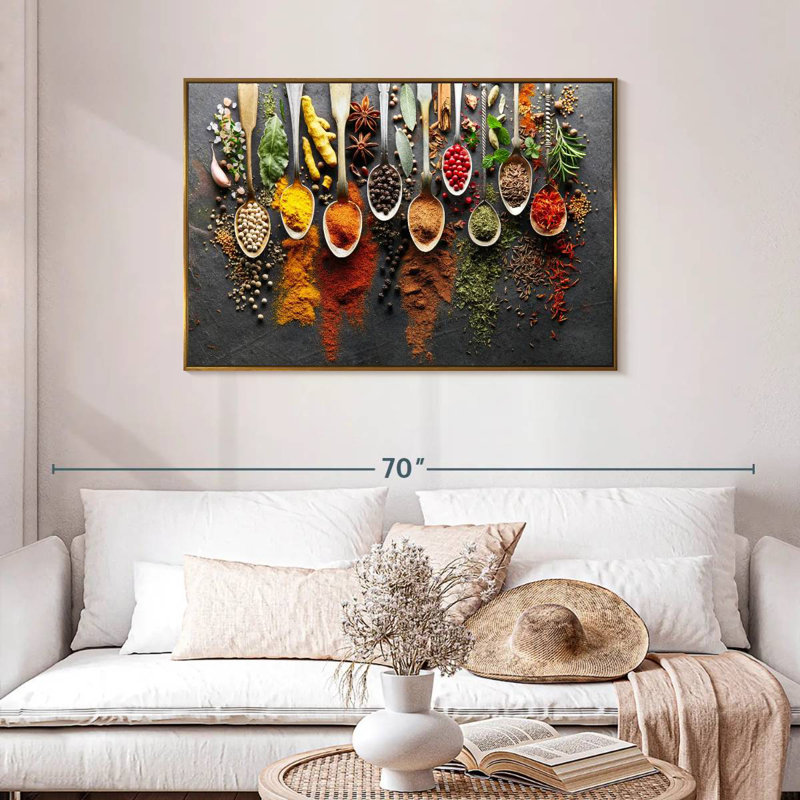Choix d'épices, Cadre flottant doré, 40 po x 27 po
