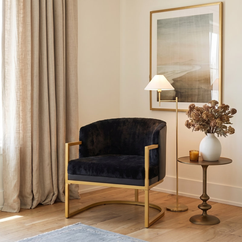 Chaise d'appoint rembourrée Ophelis, Noir