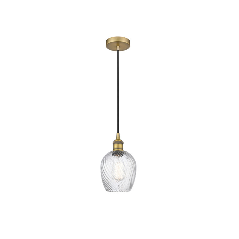 Luminaire suspendu simple à 1 lumière Orianne, Laiton brossé