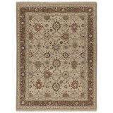 High-Quality Hand-Knotted Ivory And Red Area Rug